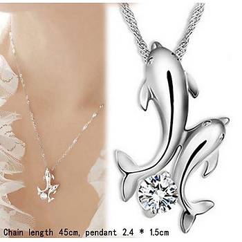 ift Yunus Zirkon Tal Rhinestones Kakma Ksa Zincirli Kolye Gm Kaplama