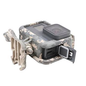 GoPro Hero 5 6 7 Black için Kamuflaj Desen Koruyucu Kasa Çerçeve