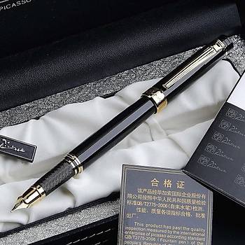 Orijinal Picasso Dolma Kalem Parlak Siyah ve Gold Kolay Dolum 917 High-end