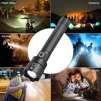Atom El feneri Sper Parlak XHP 90.2 Led USB arjl Zoom 2*26650 
