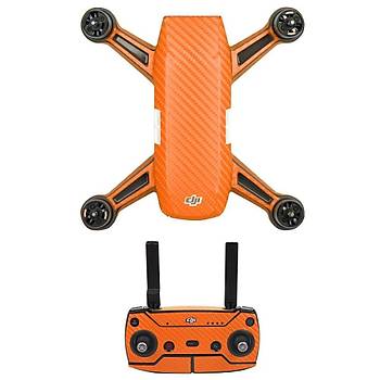 Dji Spark için Turuncu Karbon Grafik Su Geçirmez PVC Cilt Çıkartma Seti