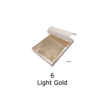 Varak Kaplama Yaprak Metalik Folyo mitasyon 9x9cm 10lu Paket 6 Light Gold R5799F6-6