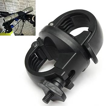 Bisiklet Motor Gidon Fener Tutucu Siyah Plastik 360° Dönebilir Kelepçe 27-30mm