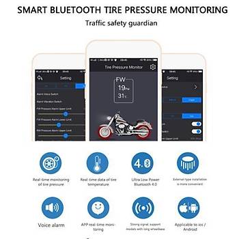 Motosiklet Bluetooth Lastik Basıncı Telefondan İzleme Sistemi TPMS 
