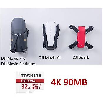 DJI Spark 4K 90/Mbs SDHC-I Toshiba U3 32GB Mikro Hafýza Kartý