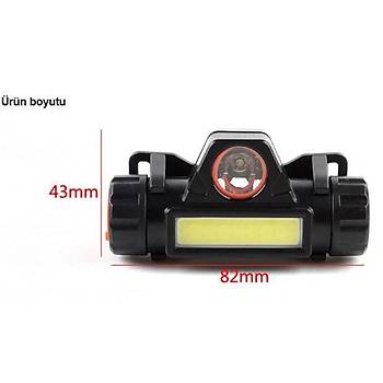 Kafa Lambas� Cob + XPE Led �arjl� Dahili Pil M�knat�sl� 2 Modlu