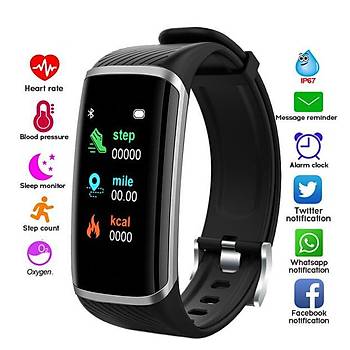 Akıllı Spor Bilezik Saat Kalp Hızı Kan Basıncı Android IOS Uyumlu
