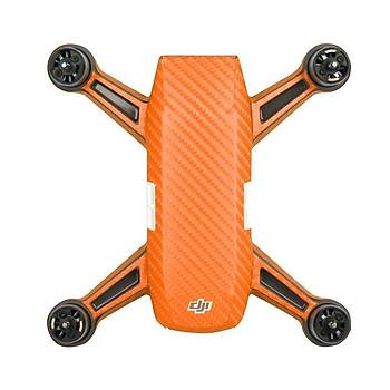 Dji Spark için Turuncu Karbon Grafik Su Geçirmez PVC Cilt Çıkartma Seti