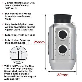 Range Finder Dijital Mesafe ler 7 x Golfscope + anta 1000mt Gr Alan