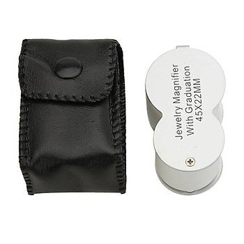 45x 22mm Katlanır Ölçekli Optik Lens 2 Beyaz Led 1 UV Led Işıklı 