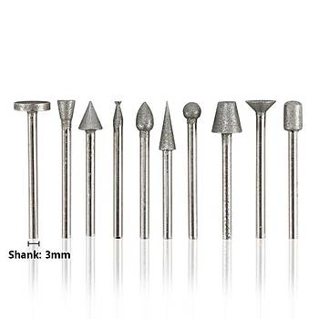 Elmas Taşlama Kafa Zımpara 50 li Set 3.0mm Shank Büyük Boy  