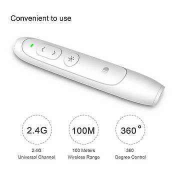Doosl Kablosuz Sunum Kumandası RF 2.4GHz PPT Powerpoint Clicker USB Alıcılı 