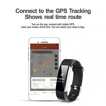 Akıllı Bileklik Spor Saat Fitness Tracker GPS Aktivite IOS Android