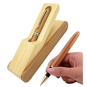 Bambu ?mza Kalemi Ahap Kutulu Hediye Set 0.5mm Iraurita Nib