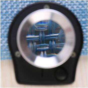 30X Lüp Kumaþ Katlanýr Metal Ölçekli Büyüteç Optik Cam Lens 6 Led UV/Beyaz