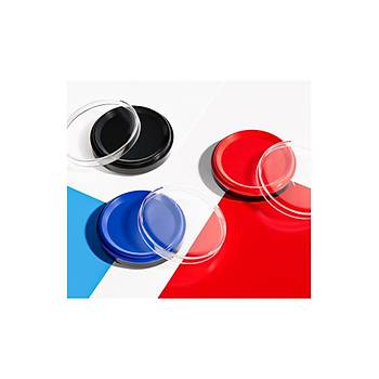 Mavi M�rekkepli Yuvarlak Bask� Pedi 8cm Istampa Ofis Su Bazl�