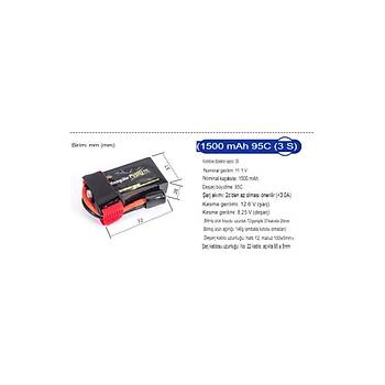11,1V 1500mAh 3S 95C Lipo Pil RC Yarış Dron Helikopter Model Uçak