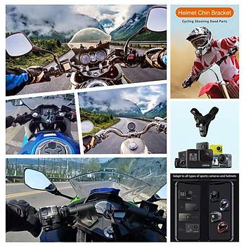 Motosiklet Kayak Kask Çene Kamera Tutucu Gopro Xiaomi Osmo SJCAM