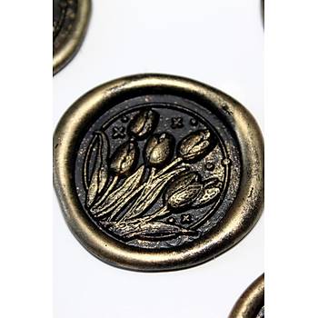 M�h�rc�m Antique Tulips 12 Adet 3D Haz�r Kendinden Yap��kanl� Sticker M�h�r RM2108