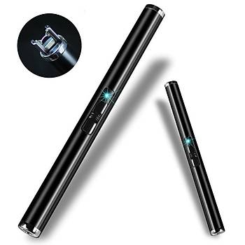 Plazma Ark Metal Çakmak USB Şarjlı Mutfak Kamp Barbekü Soba Mum Sigara 