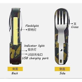 6 in1 Tunsten Outdoor akmak atal Ka??k Cob Fener Lazer Manyetik