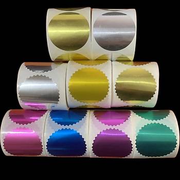 Al�minyum Kendinden Yap��kanl� Etiket Bronz Gold Renk 50 adet 50mm