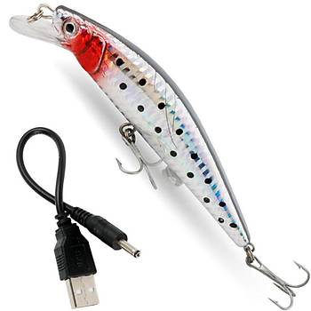 PROFISHER USB arj Edilebilir Ikl Titreimli Yapay Yem Gece & Gndz Balkl
