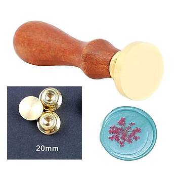 Eritme Balmumu M�hr� Damga 20 mm Yuvarlak Bo� Bak�r Kafa + G�la�ac� Kol 