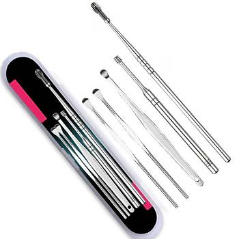 elik Spiral Tipi Kulak Temizleme Wax Kret Kak spiral 5 li Set Paslanmaz