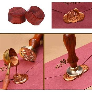 Retro Mektup M�h�r� Damga J Harfi + 30 Adet M�h�r Mumu + Eritme Ka����