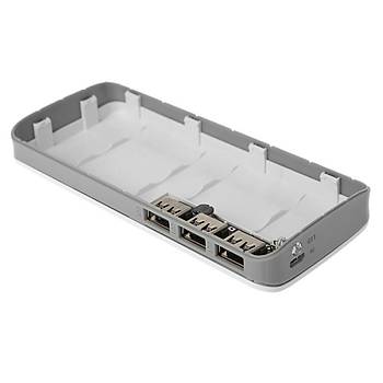 Boş Power Bank Kutusu 5V 2.1A 3 USB 5x18650 LED Göstergeli Kendin Yap