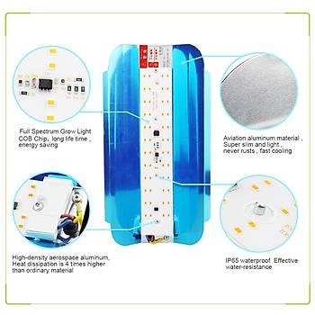 Tam Spektrum Fito Bitki  B�y�tme LED I��k 50W AC 220V 180� �P 65 Su Ge�irmez 