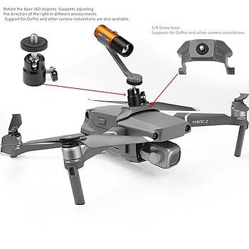 DJI Mavic 2 Pro İçin Gece Uçuş Zoomlu Fener Üst Lamba 360° Dönüş 