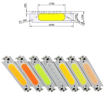 COB LED �ip Turuncu 12V 2W 6015 PCB Bord DIY I��k Kayna�� 