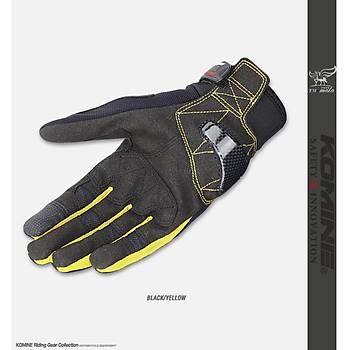 Motorsiklet Yazlk Eldiven KOMINE GK162 3D rg Teknolojisi Sar/Siyah XL 