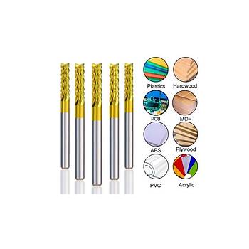 Titanyum Kaplı Tungsten Çelik CNC Freze PCB Kesici 0,5 - 3,175mm