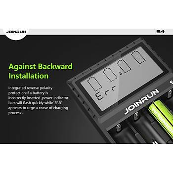 Akıllı Pil Şarj LCD Ekran li-ion 18650 14500 16340 26650 AAA AA DC 12V Joinrun S4