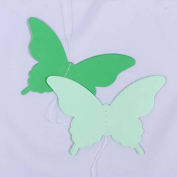 D���n Do�um G�n� Parti Dekoru Ka��t Kelebek Dizesi Degrade Ye�il
