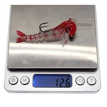 PROFISHER Fosforlu Silikon Sahte Karides Yem 7 cm 12,6 gr 5 Eklem D