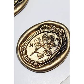  M�h�rc�m Black Gold Rose 12 Adet 3D Haz�r Kendinden Yap��kanl� Sticker M�h�r RM2109