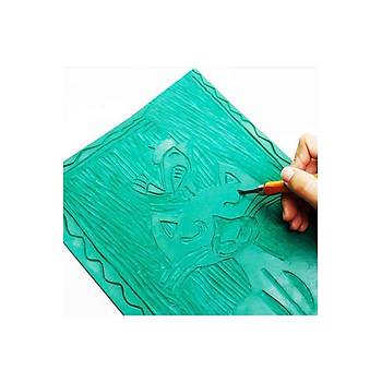 M�h�rc�m Grav�r Oyma Sanat� ��in Kau�uk Yumu�ak Ye�il Levha Bask� Ofset 
