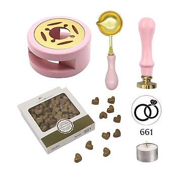 Davetiye Mum Mhr Uygulama Seti Pembe Renk 661 Yzkler