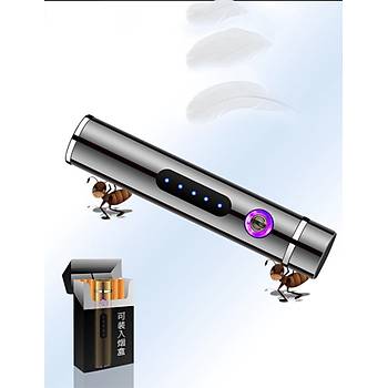 Plazma Çift Ark Elektronik Çakmak Led Gösterge USB Şarjlı