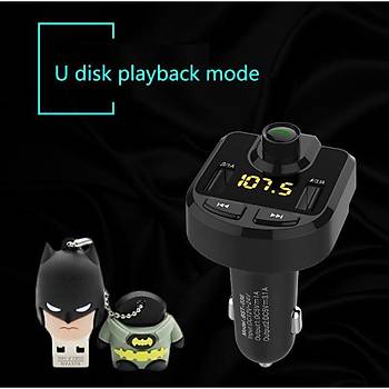 Bluetooth Araç Kiti FM Verici Handsfree Çift USB SD TF Kart U Disk Araba MP3 Çalar 