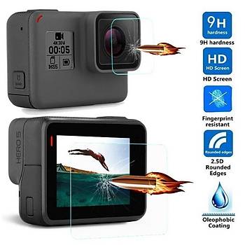  Hero 5 için 2 in 1 Ekran Koruyucu Film Ön Lens ve Arka Ekran Koruma