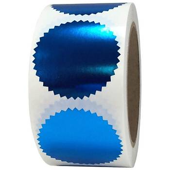 Alüminyum Kendinden Yapışkanlı Etiket Mavi Renk 50 adet 50mm Çap