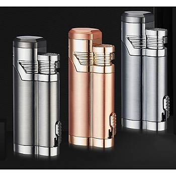 Plazma Çakmak Alevsiz Çift Ark USB Şarjlı Rüzgar Geçirmez Puro Kesicili
