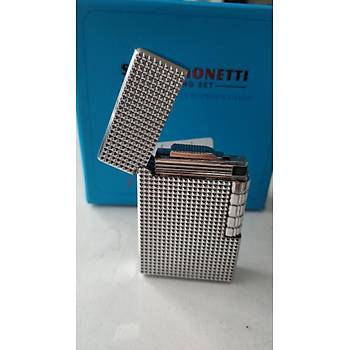 Dupont Tasarımlı Gümüş Renk Metal Gazlı Çakmak Multi Point