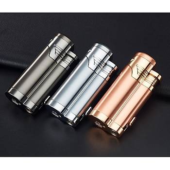 Plazma Çakmak Alevsiz Çift Ark USB Şarjlı Rüzgar Geçirmez Puro Kesicili