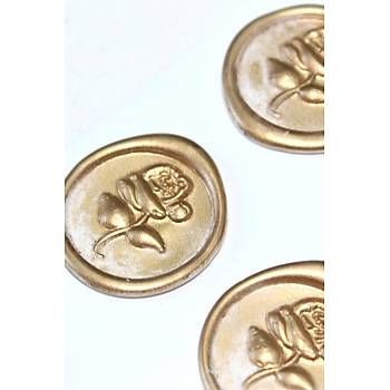  Mühürcüm White Gold Rosebuds 12 Adet 3D Hazır Kendinden Yapışkanlı Sticker Mühür RM2107